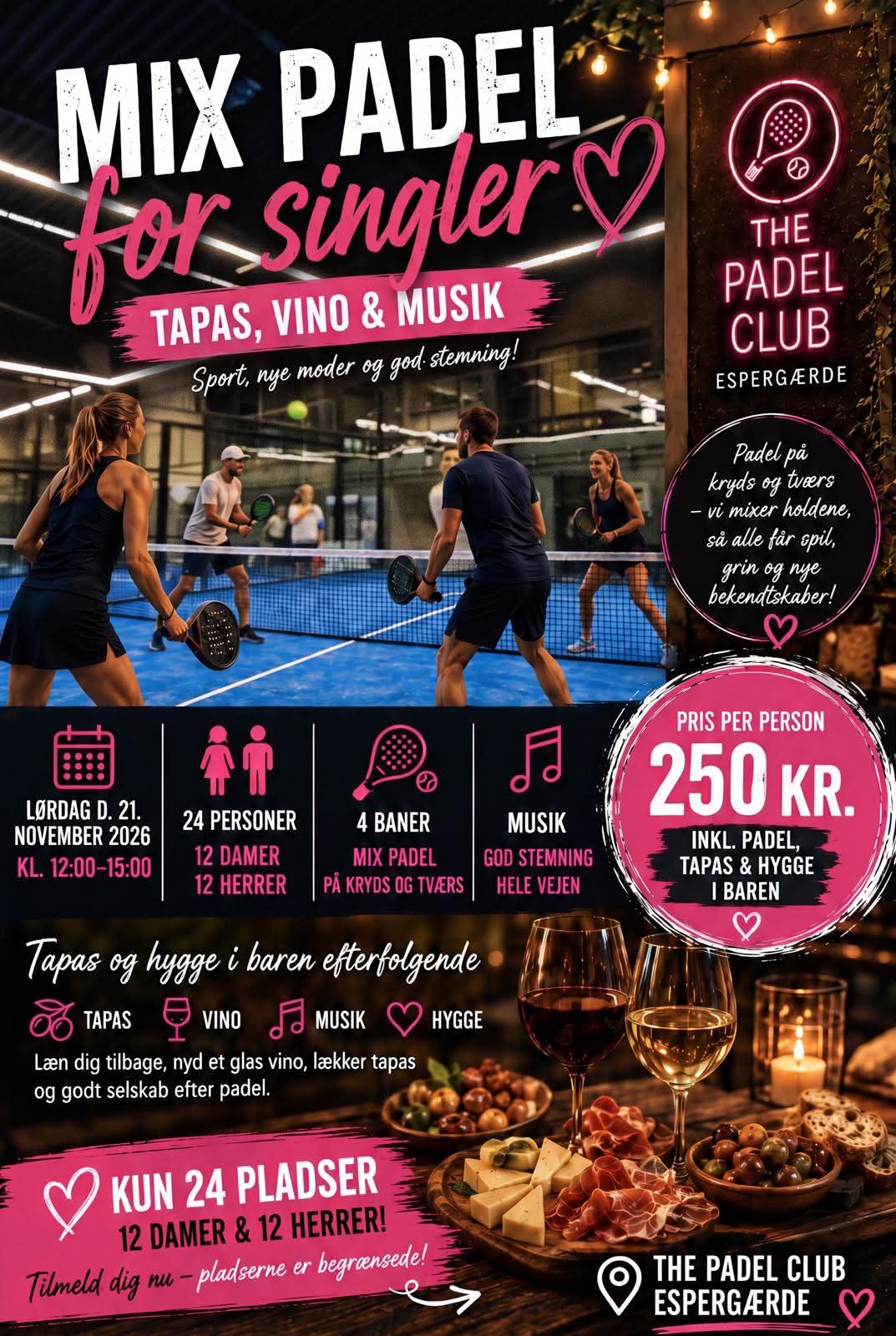 Spillere på banen i The Padel Club Espergærde